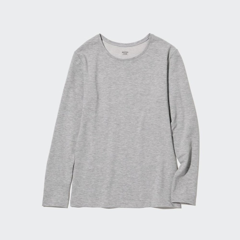Uniqlo HEATTECH Cotton Crew Neck Long-Sleeve T-Shirt (Extra Warm)